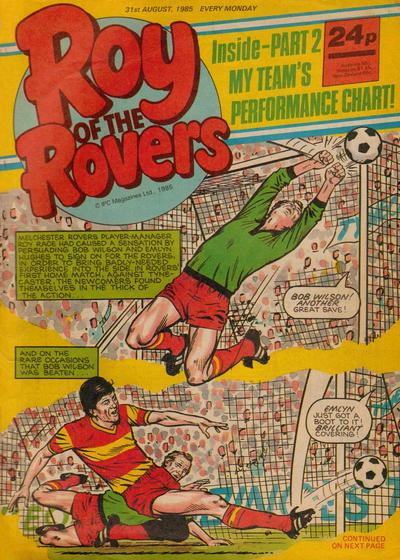 Cover for Roy of the Rovers (IPC, 1976 series) #31 August 1985 [459]