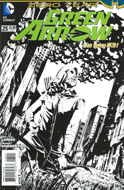 Cover for Green Arrow (DC, 2011 series) #25 [Andrea Sorrentino Black & White Cover]