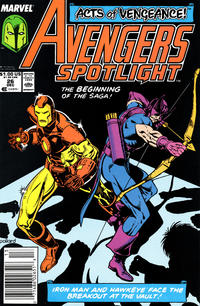 Cover Thumbnail for Avengers Spotlight (Marvel, 1989 series) #26 [Newsstand]