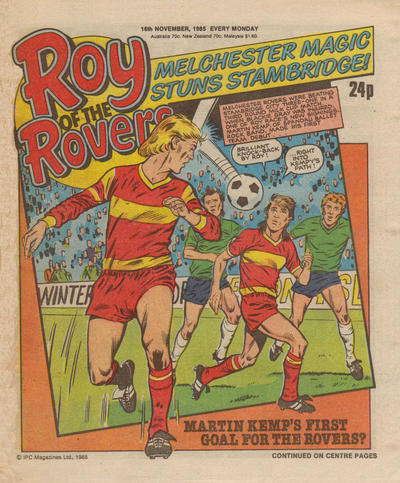 Cover for Roy of the Rovers (IPC, 1976 series) #16 November 1985 [470]