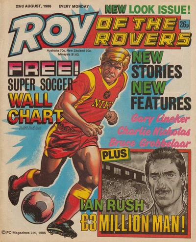 Cover for Roy of the Rovers (IPC, 1976 series) #23 August 1986 [510]