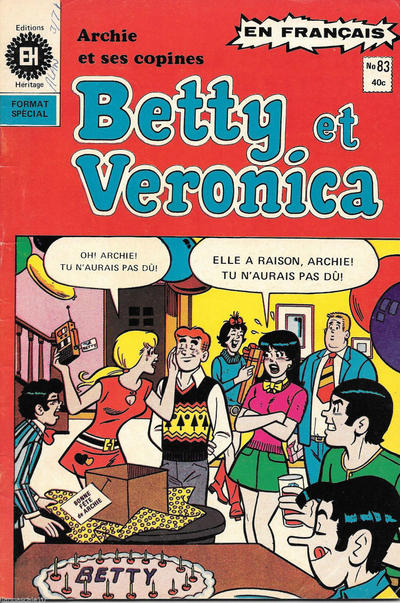 Cover for Betty et Véronica (Editions Héritage, 1971 series) #83