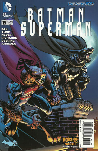 Cover for Batman / Superman (DC, 2013 series) #15 [Monsters of the Month Cover]