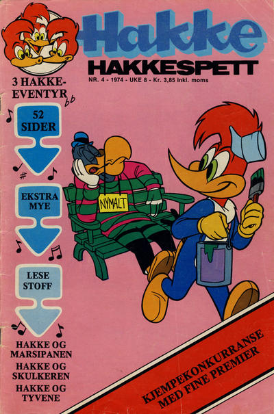 Cover for Hakke Hakkespett (Nordisk Forlag, 1973 series) #4/1974