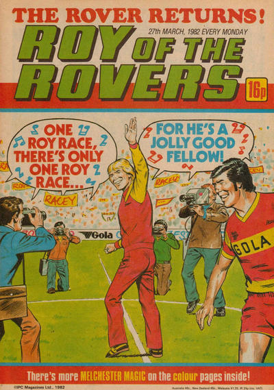 Cover for Roy of the Rovers (IPC, 1976 series) #27 March 1982 [280]