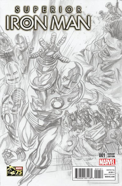 Cover for Superior Iron Man (Marvel, 2015 series) #1 [Alex Ross Sketch Variant]