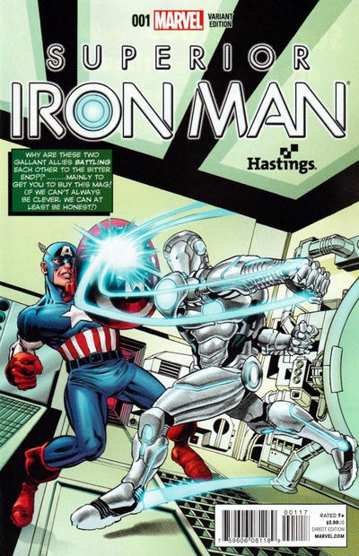Cover for Superior Iron Man (Marvel, 2015 series) #1 [Hastings Interconnecting Variant by Mike Perkins]