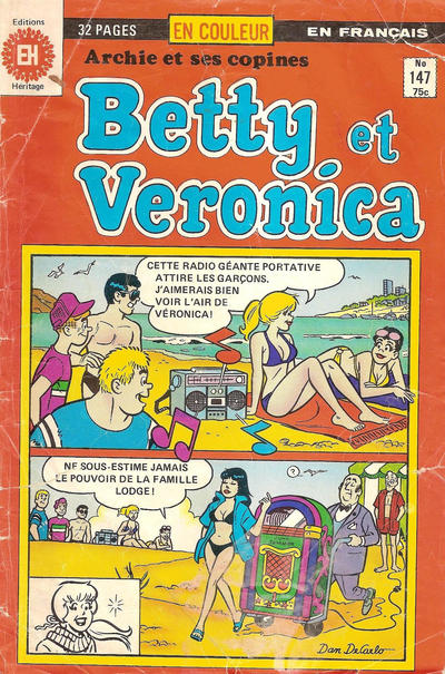 Cover for Betty et Véronica (Editions Héritage, 1971 series) #147