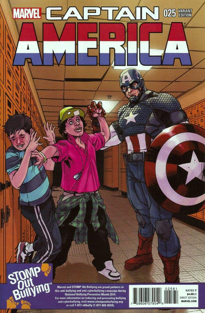 Cover for Captain America (Marvel, 2013 series) #25 [Stomp Out Bullying Variant - Kalman Andrasofszky]