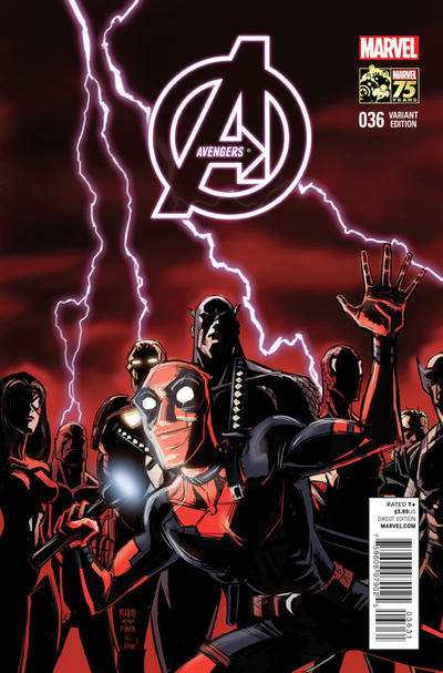 Cover for Avengers (Marvel, 2013 series) #36 [Deadpool 75th Anniversary Photobomb Variant by Bobby Rubio]