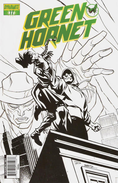 Cover for Green Hornet (Dynamite Entertainment, 2010 series) #17 [Retailer Incentive "Black, White & Green" Phil Hester Cover]