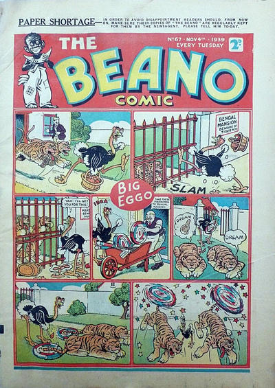 Cover for The Beano Comic (D.C. Thomson, 1938 series) #67