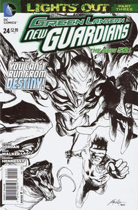 Cover Thumbnail for Green Lantern: New Guardians (DC, 2011 series) #24 [Rafael Albuquerque Black & White Cover]