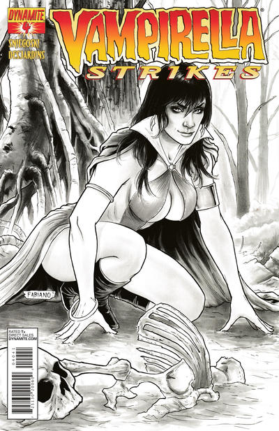 Cover for Vampirella Strikes (Dynamite Entertainment, 2013 series) #4 ["Black & White" Exclusive Retailer Incentive Cover]