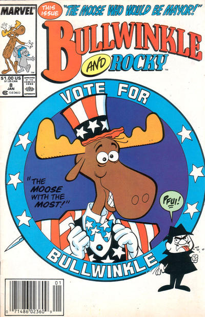 Cover for Bullwinkle and Rocky (Marvel, 1987 series) #8 [Newsstand]