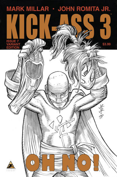 Cover for Kick-Ass 3 (Marvel, 2013 series) #7 [John Romita Jr. Black & White Variant]