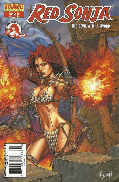 Cover for Red Sonja (Dynamite Entertainment, 2005 series) #21 [Adriano Batista Cover]