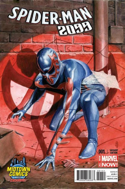 Cover for Spider-Man 2099 (Marvel, 2014 series) #1 [Variant Edition - Midtown Comics Exclusive - JG Jones]