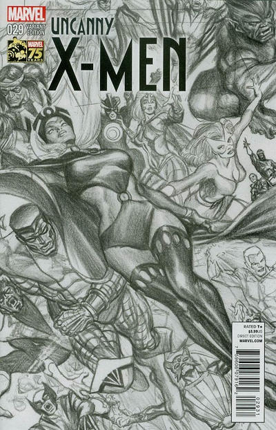 Cover for Uncanny X-Men (Marvel, 2013 series) #29 [Alex Ross '75th Anniversary Sketch']
