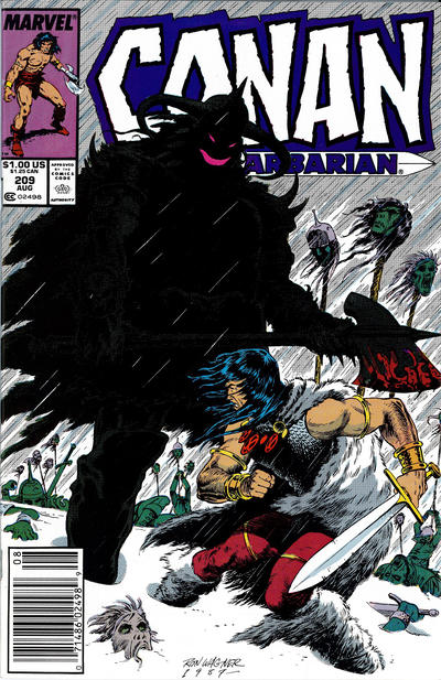 Cover for Conan the Barbarian (Marvel, 1970 series) #209 [Newsstand]