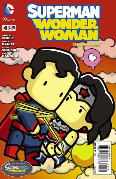 Cover for Superman / Wonder Woman (DC, 2013 series) #4 [Scribblenauts Unmasked Cover]