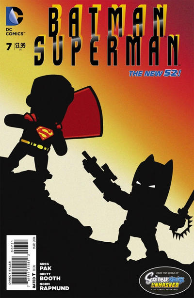 Cover for Batman / Superman (DC, 2013 series) #7 [Scribblenauts Unmasked Cover]