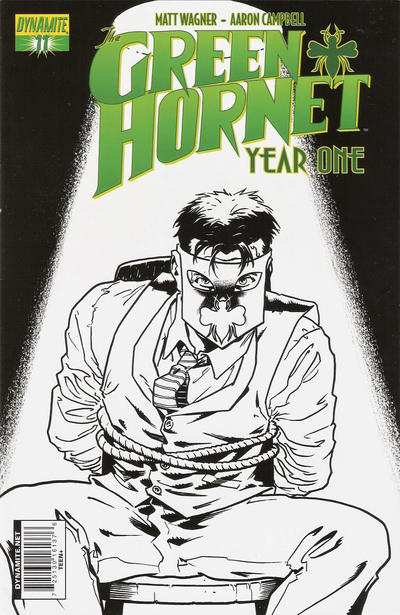 Cover for Green Hornet: Year One (Dynamite Entertainment, 2010 series) #11 ["Black, White & Green" Retailer Incentive Cover]