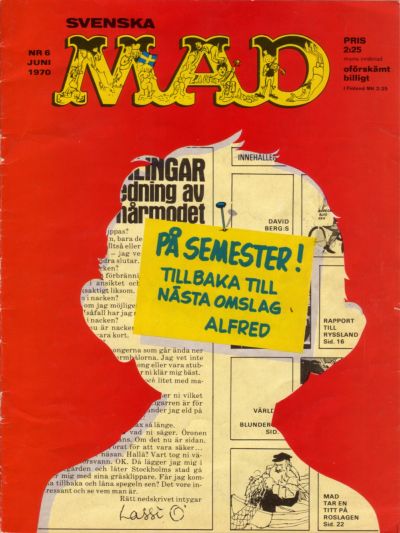 Cover for Mad (Williams Förlags AB, 1960 series) #6/1970