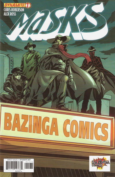 Cover for Masks (Dynamite Entertainment, 2012 series) #1 ["Retailer Heroic Exclusive" Cover - Bazinga Comics]