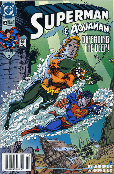 Cover for Superman (DC, 1987 series) #63 [Newsstand]