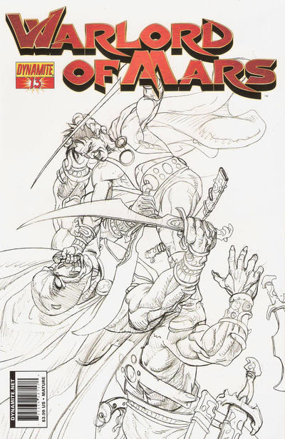 Cover for Warlord of Mars (Dynamite Entertainment, 2010 series) #13 [Joe Jusko Sketch Black and White Second Printing]