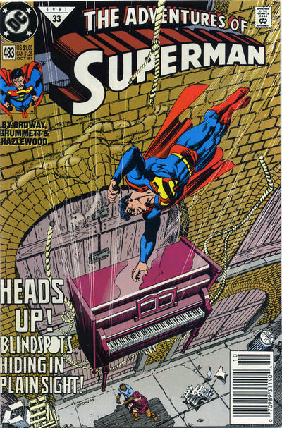 Cover for Adventures of Superman (DC, 1987 series) #483 [Newsstand]