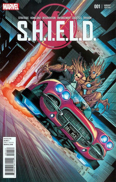 Cover for S.H.I.E.L.D. (Marvel, 2015 series) #1 [Valerio Schiti Rocket Raccoon and Groot Variant]