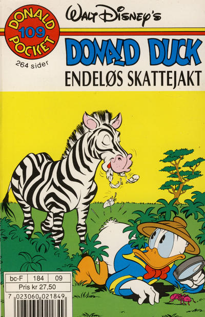 Cover for Donald Pocket (Hjemmet / Egmont, 1968 series) #109 - Donald Duck Endeløs skattejakt [1. opplag]