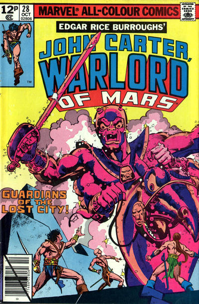 Cover for John Carter Warlord of Mars (Marvel, 1977 series) #28 [British]