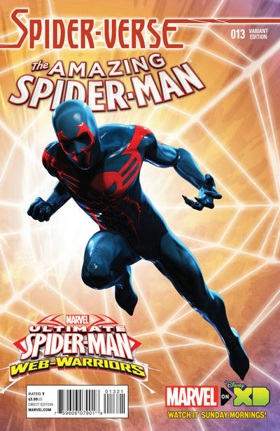 Cover for The Amazing Spider-Man (Marvel, 2014 series) #13 [Variant Edition - Ultimate Spider-Man: Web Warriors - Jeff Wamester Cover]