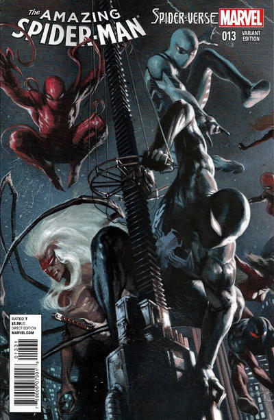 Cover for The Amazing Spider-Man (Marvel, 2014 series) #13 [Variant Edition - Gabriele Dell'Otto Connecting Cover]