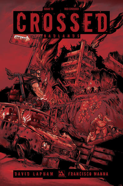Cover for Crossed Badlands (Avatar Press, 2012 series) #70 [Incentive Red Crossed Cover - Fernando Heinz]