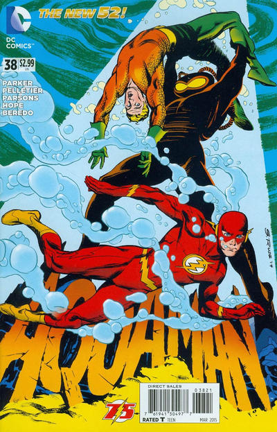 Cover for Aquaman (DC, 2011 series) #38 [Flash 75th Anniversary Cover]