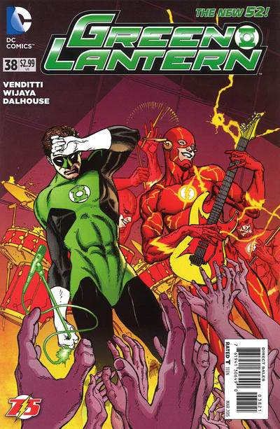 Cover for Green Lantern (DC, 2011 series) #38 [Flash 75th Anniversary Cover]