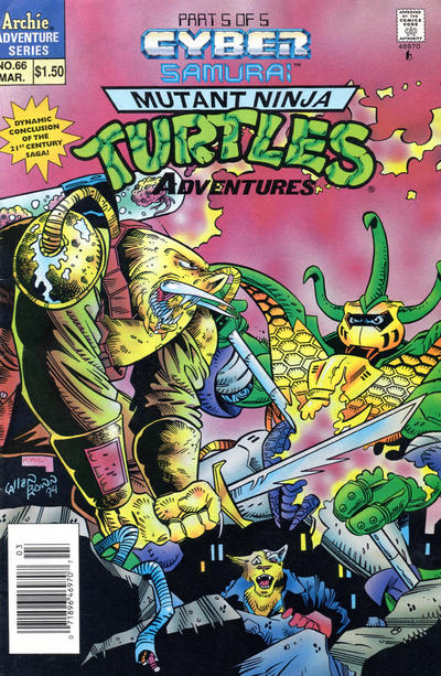 Cover for Teenage Mutant Ninja Turtles Adventures (Archie, 1989 series) #66 [Newsstand]
