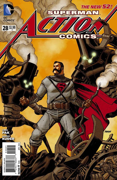 Cover for Action Comics (DC, 2011 series) #28 [Dave Johnson Steampunk Cover]