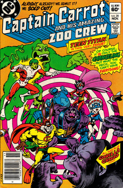 Cover for Captain Carrot and His Amazing Zoo Crew! (DC, 1982 series) #20 [Newsstand]