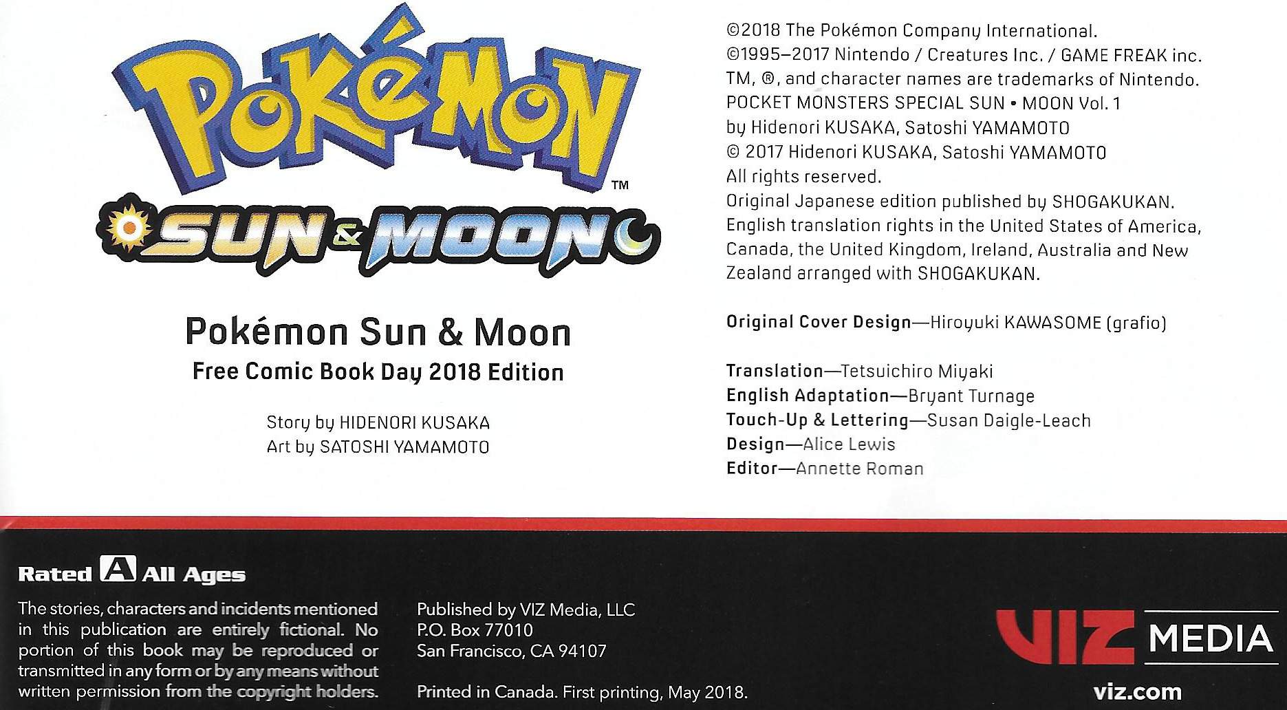 Gcd Issue Resources Pokemon Sun Moon Free Comic Book Day 2018 Edition